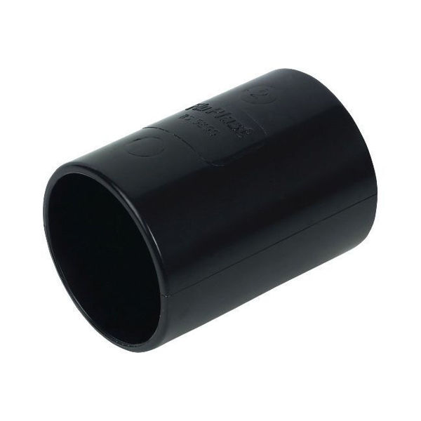 Floplast 50mm Solvent Straight Coupling Black WS09B