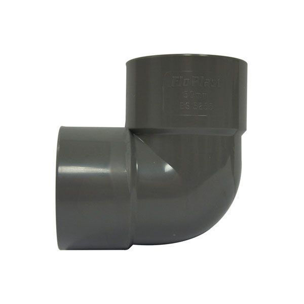 Floplast 40mm Solvent 90° Bend Grey WS11G