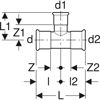 Picture of Geberit Mapress T-piece reduced: 54 x 35 x 54mm