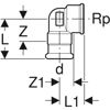 Picture of Geberit Mapress Elbow Adaptor 90 deg Female Thread: 22mm x 3/4