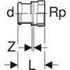 Picture of Geberit Mapress Adaptor With Female Thread Gas 22mm x 3/4"
