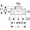 Picture of Geberit Mapress T- Piece with Female Thread Gas 22 x 1/2 x 22mm