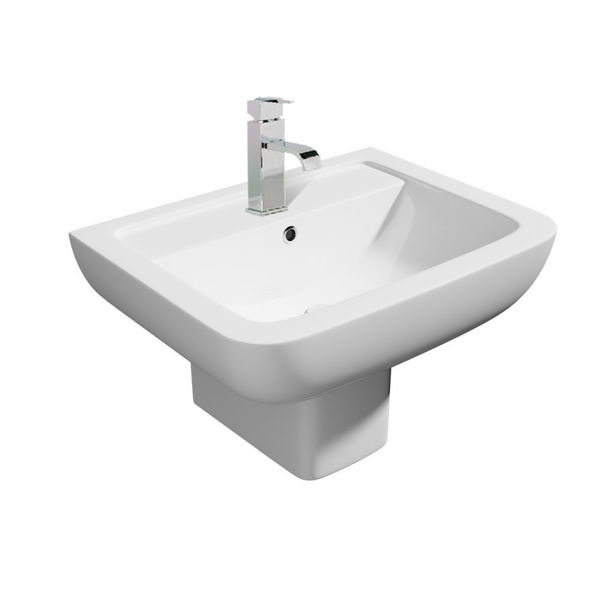 basin and semi pedestal