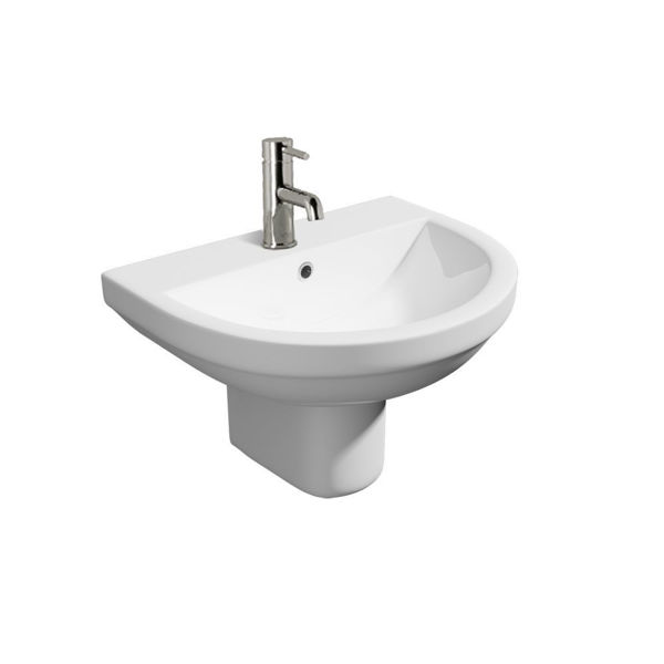 basin and semi pedestal