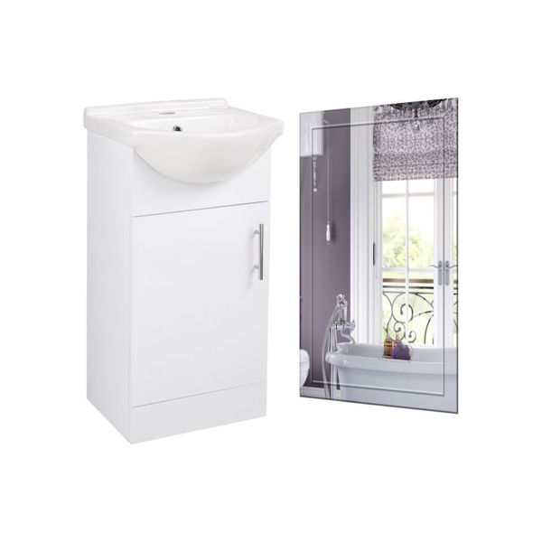 Picture of <3 Hemlock 450mm Floor Standing Basin Unit & Mirror Pack