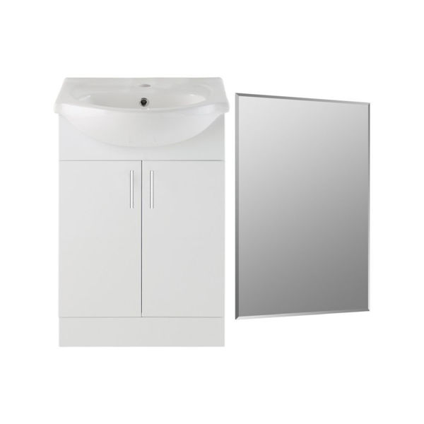 Picture of <3 Hemlock 650mm Floor Standing Basin Unit & Mirror Pack