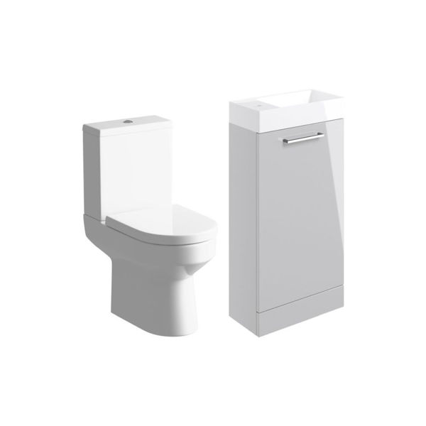 Picture of <3 Pear 410mm F/S Basin Unit & C/C Toilet Pack - Grey Gloss