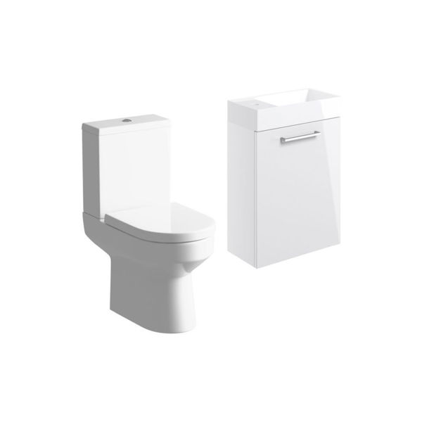 Picture of <3 Pear 410mm W/H Basin Unit & C/C Toilet Pack - White Gloss