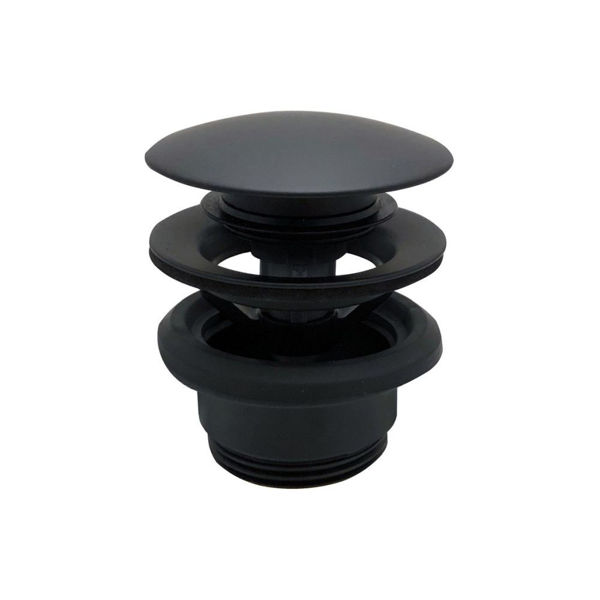 Picture of <3 Unslotted Push Button Waste - Matt Black