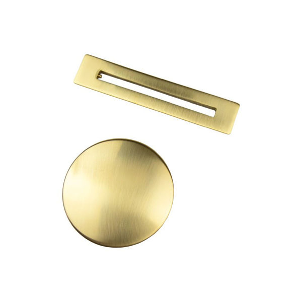 Picture of <3 Floor Standing Bath Overflow & Waste Cover - Brushed Brass