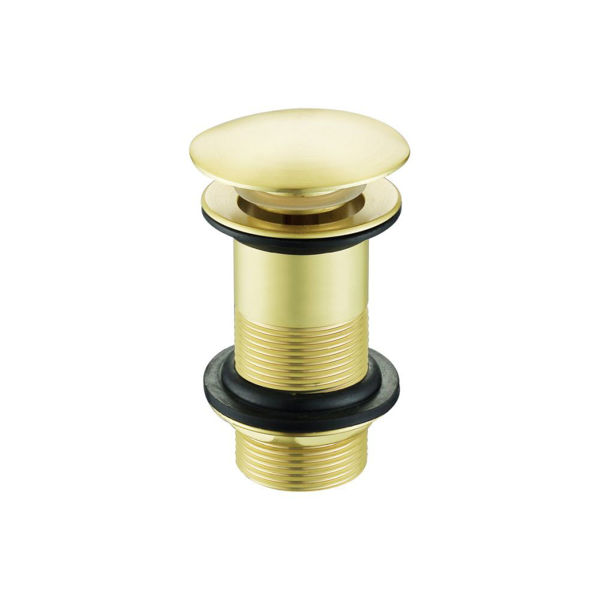 Picture of <3 Unslotted Mushroom Basin Waste (1 1/4") - Brushed Brass