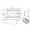 Picture of <3 Cone Round Single End 1500x700x550mm 0TH Bath w/Legs