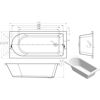 Picture of <3 Cone Round Single End 1700x800x550mm 0TH Bath w/Legs