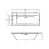 Picture of <3 Birch Square Double End 1700x700x550mm 0TH Bath w/Legs