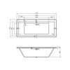 Picture of <3 Birch Square Double End 1700x750x550mm 0TH Bath w/Legs