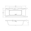 Picture of <3 Ajuga Deluxe Square Double End 1700x750x550mm 0TH Bath w/Legs