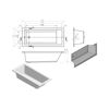 Picture of <3 Birch Square Single End SUPERCAST 1700x750x550mm 0TH Bath w/Legs