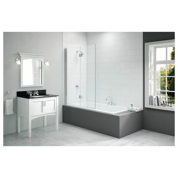 Picture of Merlyn 900x1500mm 2-Panel Hinged Bath Screen - Left Hand