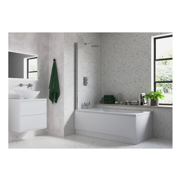 Picture of <3 Single Straight Bath Screen - Chrome