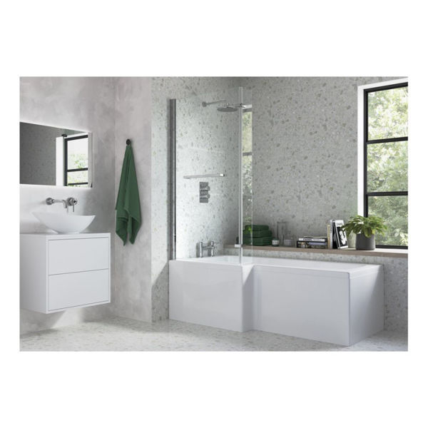 Picture of <3 L Shape Bath Screen - Chrome