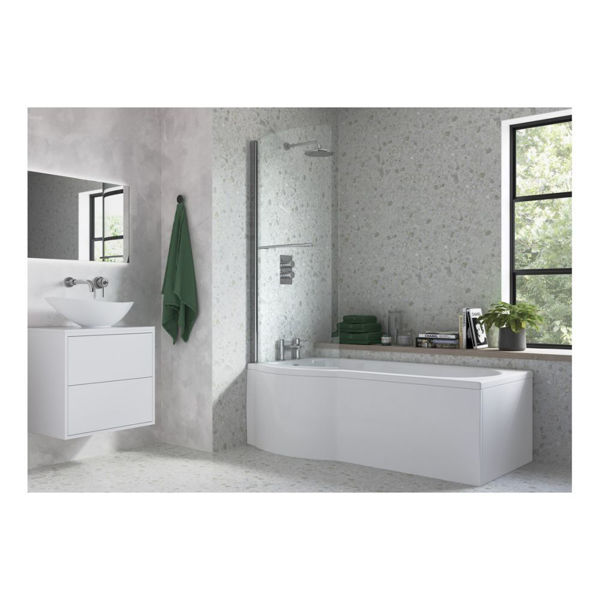 Picture of <3 P Shape Bath Screen - Chrome