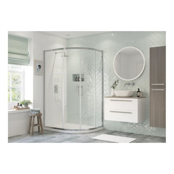 Picture of <3 Jasmine 1000x800mm 2 Door Offset Quadrant - Chrome