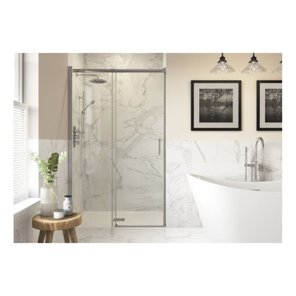 Picture of <3 Apricot 1000mm Semi-Framed Sliding Door - Chrome