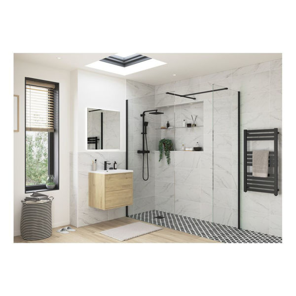 Picture of <3 Apricot 500mm Wetroom Side Panel & Arm - Black