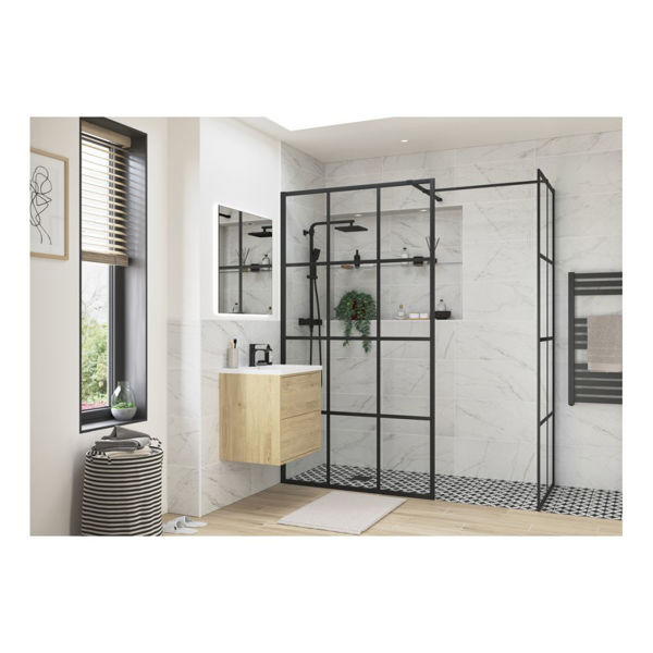 Picture of <3 Apricot 760mm Framed Wetroom Side Panel - Black