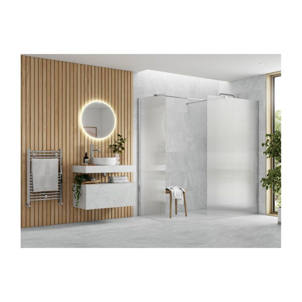 Picture of <3 Apricot 800mm Fluted Wetroom Panel & Side Panel Arm - Chrome