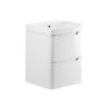 Picture of <3 Bear 500mm 2 Drawer Wall Hung Cloakroom Basin Unit - White Gloss