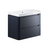 Picture of <3 Bear 800mm 2 Drawer Wall Hung Basin Unit - Matt Indigo