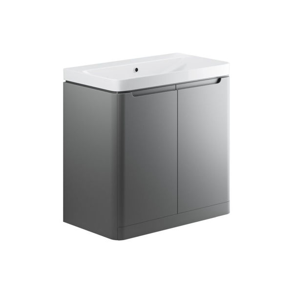 Picture of <3 Bear 800mm 2 Door Floor Standing Basin Unit - Matt Grey