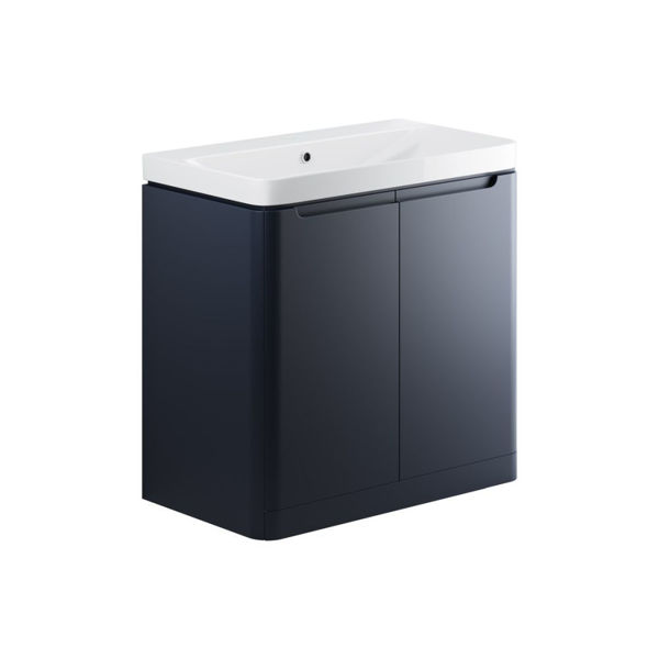 Picture of <3 Bear 800mm 2 Door Floor Standing Basin Unit - Matt Indigo