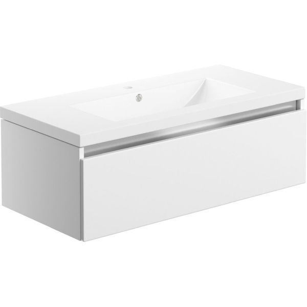 Picture of <3 Aronia 815mm 1 Drawer Wall Hung Basin Unit Inc. Basin - White Gloss