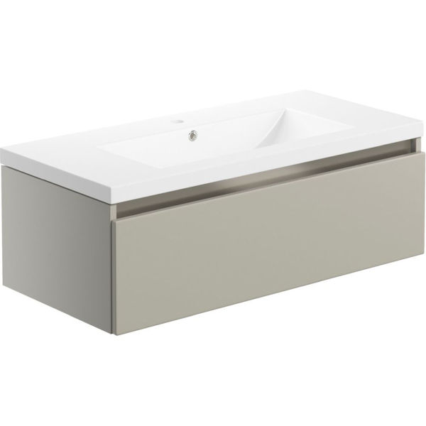 Picture of <3 Aronia 815mm 1 Drawer Wall Hung Basin Unit Inc. Basin - Latte