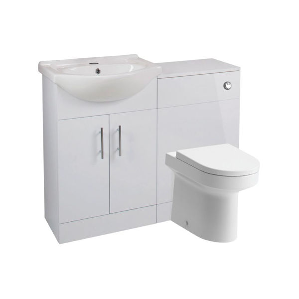 Picture of <3 Hemlock 650mm Basin Unit & WC Unit Pack - White Gloss