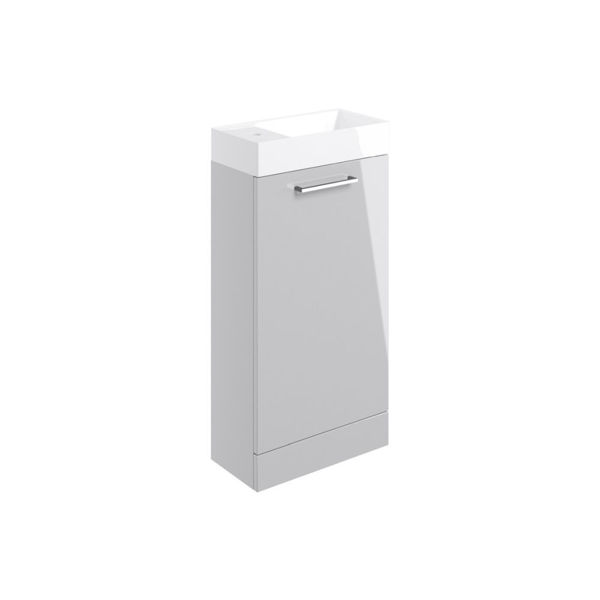 Picture of <3 Pear 410mm Floor Standing 1 Door Basin Unit & Basin - Grey Gloss