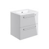 Picture of <3 Pear 510mm Wall Hung 2 Drawer Basin Unit & Basin - Grey Gloss