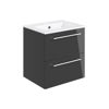 Picture of <3 Pear 510mm Wall Hung 2 Drawer Basin Unit & Basin - Anthracite Gloss