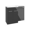 Picture of <3 Hazel 1100mm Floor Standing L-Shape Pack & Basin (LH) - Anthracite Gloss