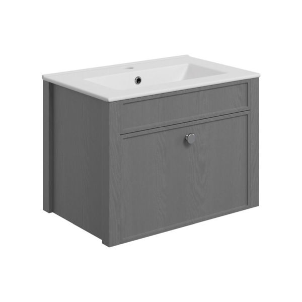 Picture of <3 Bamboo 605mm Wall Hung Basin Unit & Basin - Grey Ash