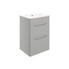 Picture of <3 Bass 610mm 2 Drawer Floor Unit & Basin - Grey Gloss