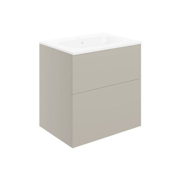 Picture of <3 Berry 610mm Wall Hung 2 Drawer Basin Unit & Basin - Matt Latte