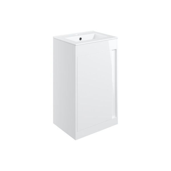 Picture of <3 Bonsai 510mm Floor Standing Unit Inc. Basin - White Gloss