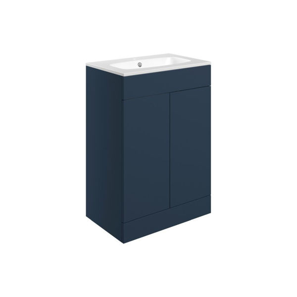 Picture of <3 Berry 615mm Floor Standing 2 Door Basin Unit & Basin - Matt Deep Blue