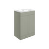 Picture of <3 Berry 615mm Floor Standing 2 Door Basin Unit & Basin - Matt Olive Green