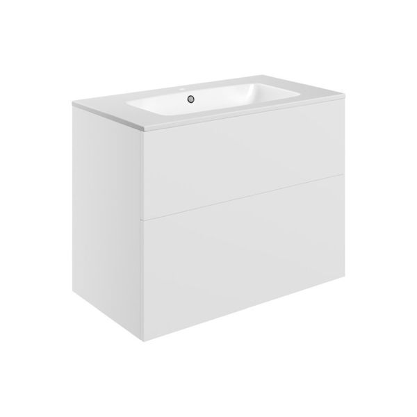 Picture of <3 Berry 815mm Wall Hung 2 Drawer Basin Unit & Basin - Matt White