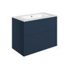 Picture of <3 Berry 815mm Wall Hung 2 Drawer Basin Unit & Basin - Matt Deep Blue