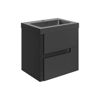 Picture of <3 Bing 605mm Wall Hung 2 Drawer Basin Unit & Co-ordinating Basin - Matt Black & Glass